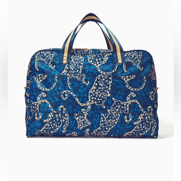 Lilly Pulitzer Beale Weekender Bag in Low Tide Navy Easy To Spot NWT - Picture 3 of 9